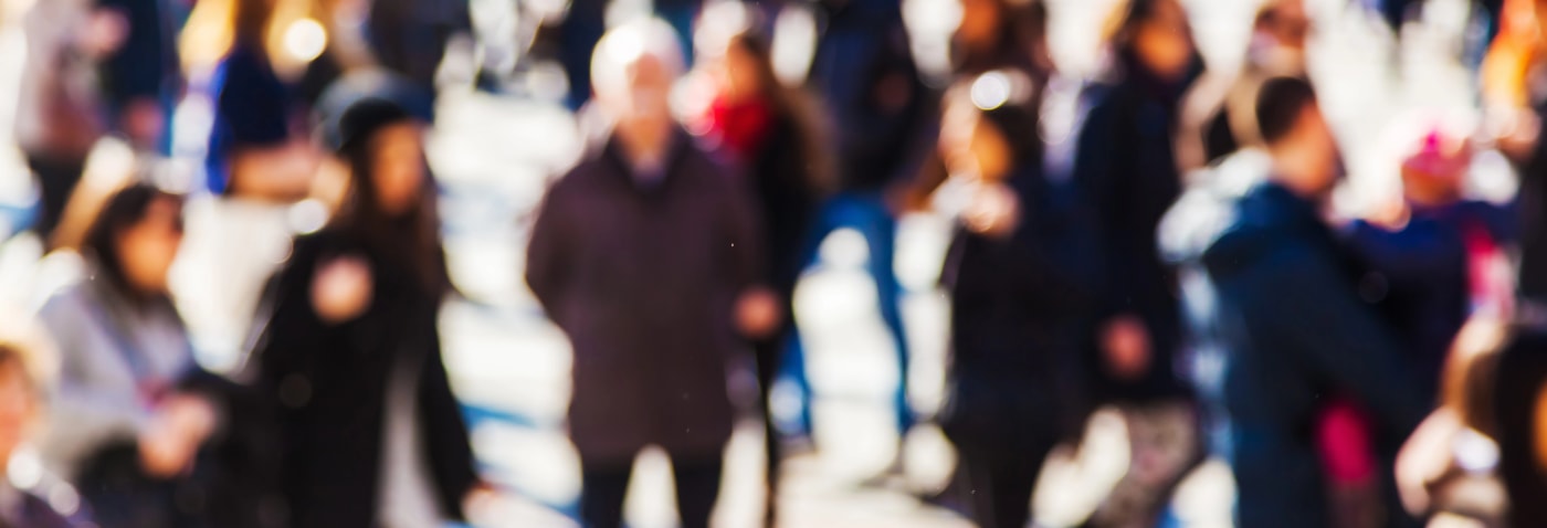 crowd walking Stockton